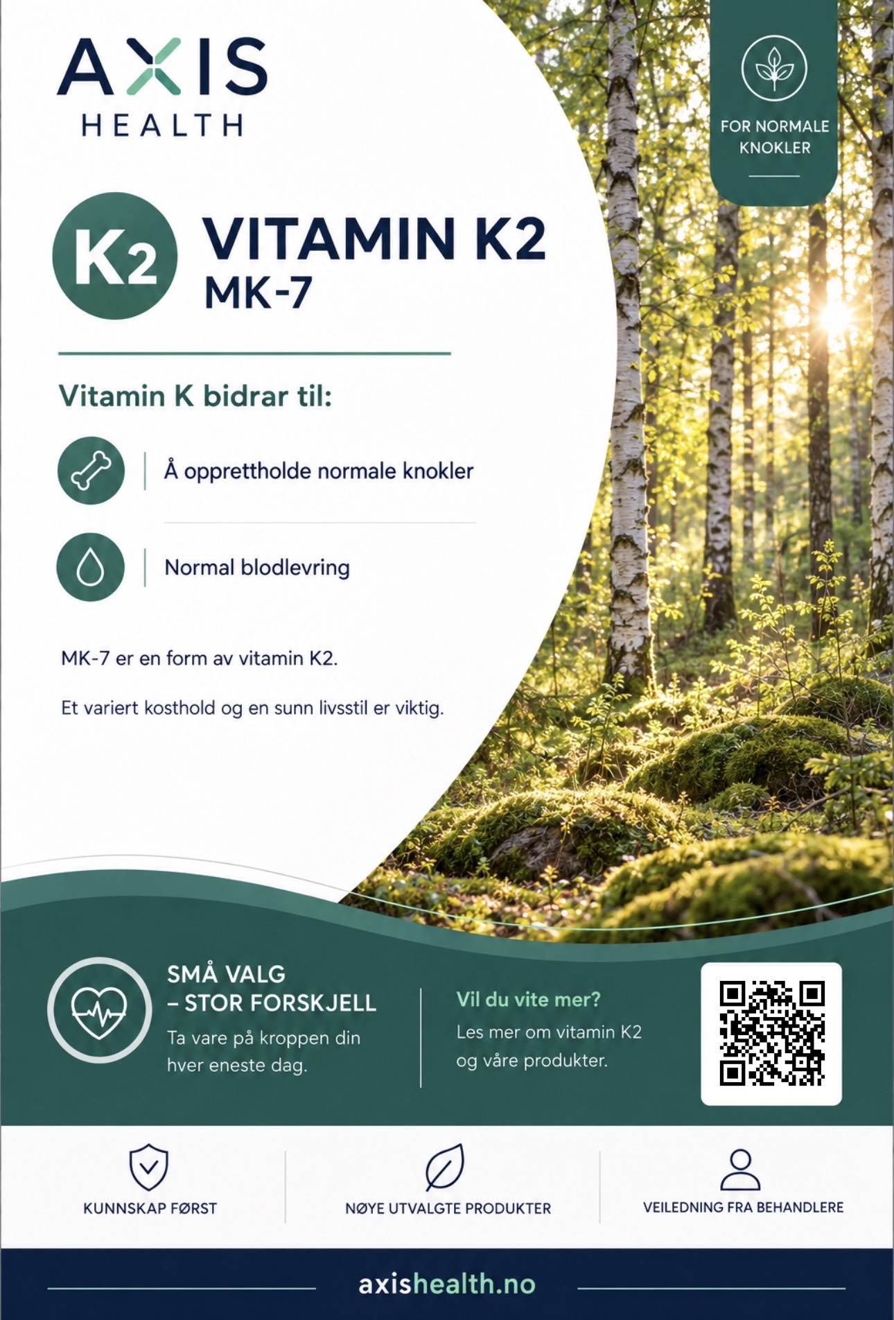 AXIS Health informasjonskort – AXIS Vitamin K2 MK-7